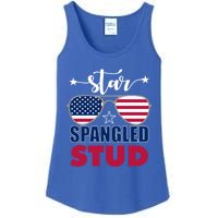 America Star Spangled Stud Graphic Funny Gift Ladies Essential Tank