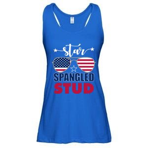 America Star Spangled Stud Graphic Funny Gift Ladies Essential Flowy Tank