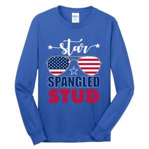 America Star Spangled Stud Graphic Funny Gift Tall Long Sleeve T-Shirt