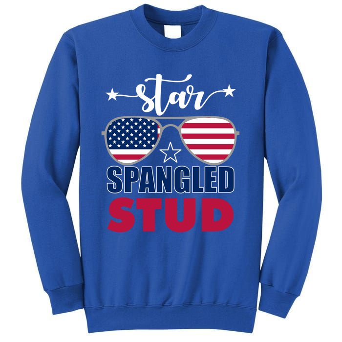 America Star Spangled Stud Graphic Funny Gift Tall Sweatshirt