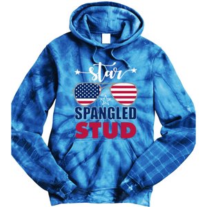 America Star Spangled Stud Graphic Funny Gift Tie Dye Hoodie