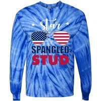 America Star Spangled Stud Graphic Funny Gift Tie-Dye Long Sleeve Shirt