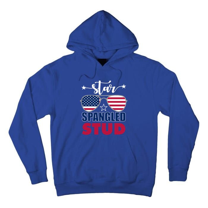 America Star Spangled Stud Graphic Funny Gift Tall Hoodie