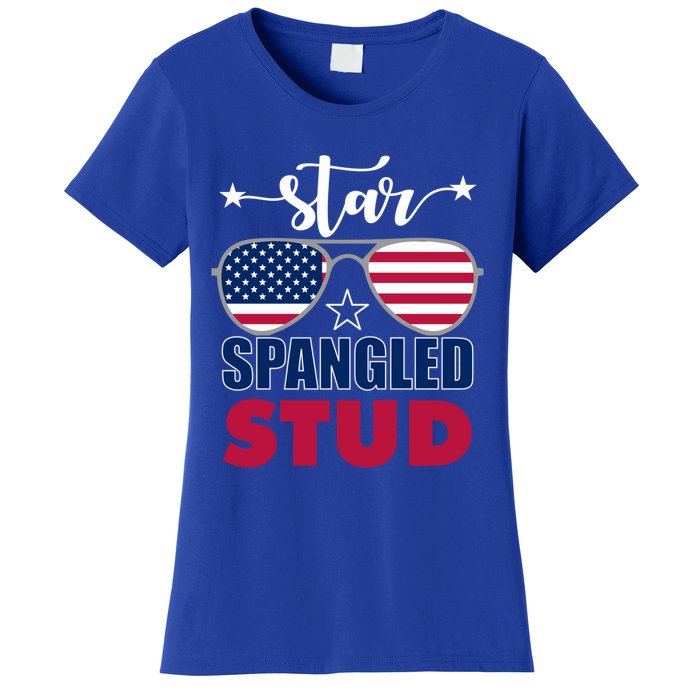 America Star Spangled Stud Graphic Funny Gift Women's T-Shirt