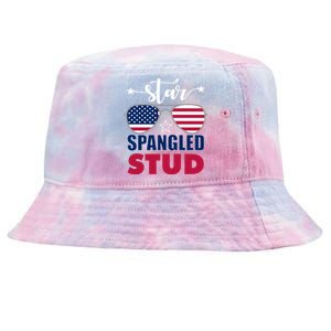 America Star Spangled Stud Graphic Funny Gift Tie-Dyed Bucket Hat