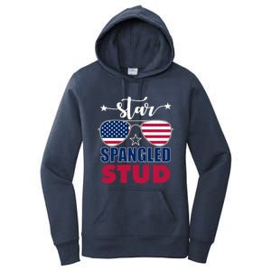 America Star Spangled Stud Graphic Funny Gift Women's Pullover Hoodie