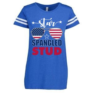 America Star Spangled Stud Graphic Funny Gift Enza Ladies Jersey Football T-Shirt