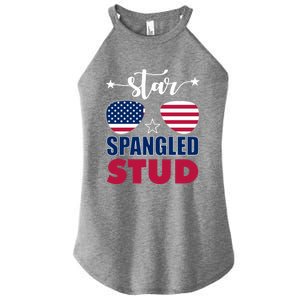 America Star Spangled Stud Graphic Funny Gift Women's Perfect Tri Rocker Tank