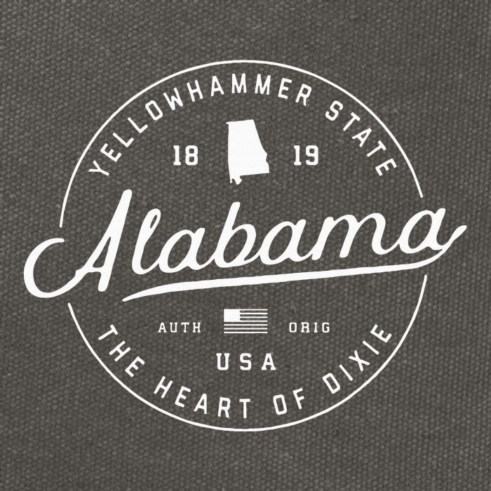 Alabama State Slogan Travel Vacation Cotton Canvas Backpack