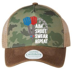 Aim Shoot Swear Repeat Dart Game Legacy Tie Dye Trucker Hat