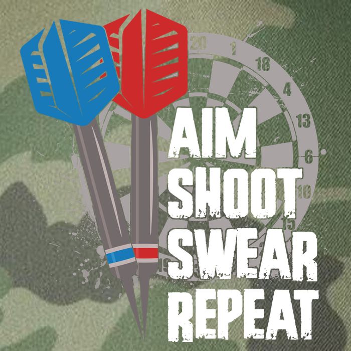 Aim Shoot Swear Repeat Dart Game Legacy Tie Dye Trucker Hat