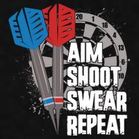Aim Shoot Swear Repeat Dart Game Ladies PosiCharge Tri-Blend Wicking Tank