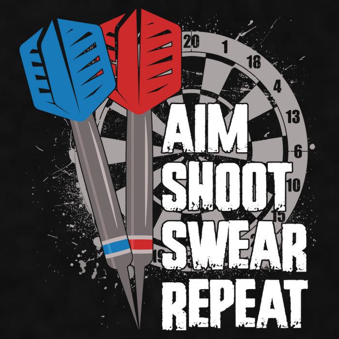 Aim Shoot Swear Repeat Dart Game Ladies PosiCharge Tri-Blend Wicking Tank
