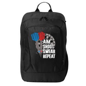 Aim Shoot Swear Repeat Dart Game City Backpack