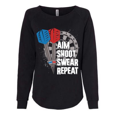 Aim Shoot Swear Repeat Dart Game Womens California Wash Sweatshirt