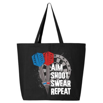 Aim Shoot Swear Repeat Dart Game 25L Jumbo Tote
