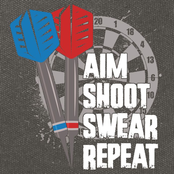 Aim Shoot Swear Repeat Dart Game Cotton Canvas Backpack