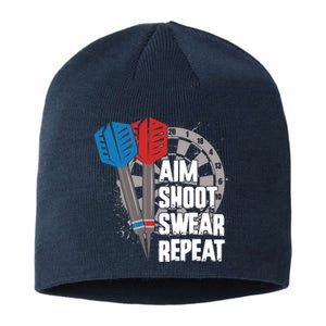 Aim Shoot Swear Repeat Dart Game Sustainable Beanie