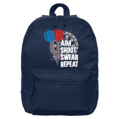 Aim Shoot Swear Repeat Dart Game 16 in Basic Backpack