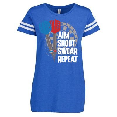 Aim Shoot Swear Repeat Dart Game Enza Ladies Jersey Football T-Shirt