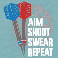 Aim Shoot Swear Repeat Dart Game Sueded Cloud Jersey T-Shirt