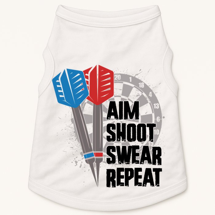 Aim Shoot Swear Repeat Dart Game Doggie Tank