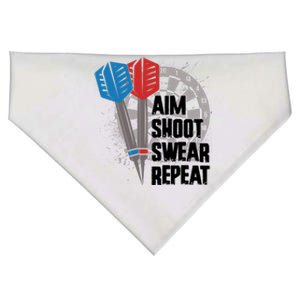 Aim Shoot Swear Repeat Dart Game USA-Made Doggie Bandana