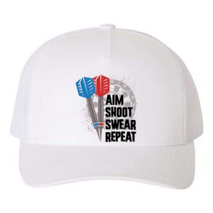 Aim Shoot Swear Repeat Dart Game Yupoong Adult 5-Panel Trucker Hat