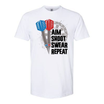 Aim Shoot Swear Repeat Dart Game Softstyle® CVC T-Shirt