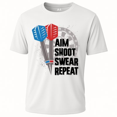 Aim Shoot Swear Repeat Dart Game Performance Shirt