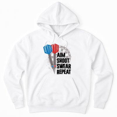 Aim Shoot Swear Repeat Dart Game Hoodie