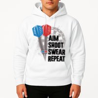 Aim Shoot Swear Repeat Dart Game Hoodie