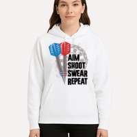 Aim Shoot Swear Repeat Dart Game Hoodie
