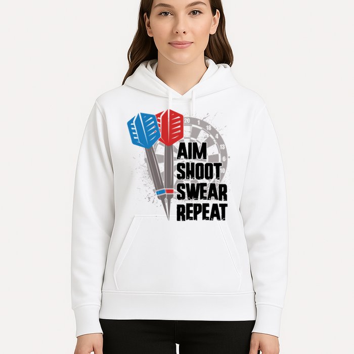 Aim Shoot Swear Repeat Dart Game Hoodie