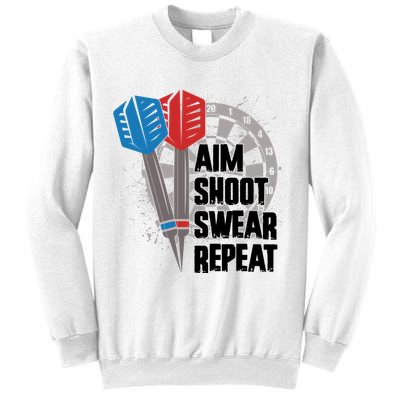 Aim Shoot Swear Repeat Dart Game Sweatshirt