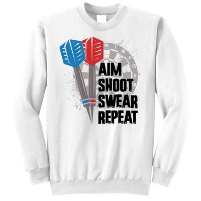 Aim Shoot Swear Repeat Dart Game Sweatshirt