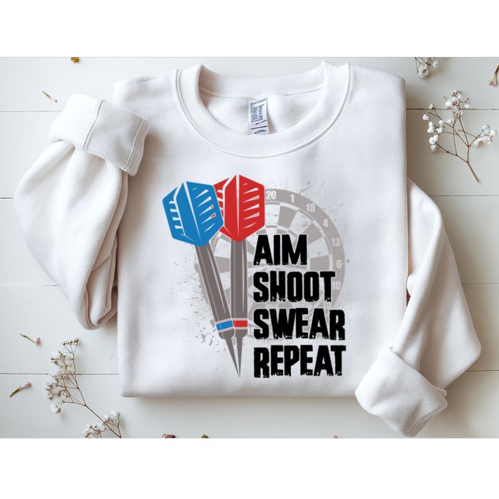 Aim Shoot Swear Repeat Dart Game Sweatshirt