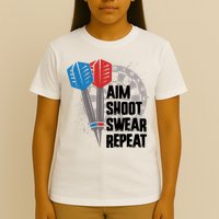 Aim Shoot Swear Repeat Dart Game T-Shirt