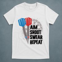 Aim Shoot Swear Repeat Dart Game T-Shirt