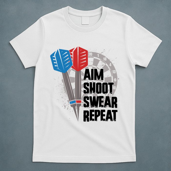 Aim Shoot Swear Repeat Dart Game T-Shirt