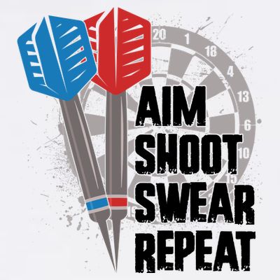 Aim Shoot Swear Repeat Dart Game T-Shirt