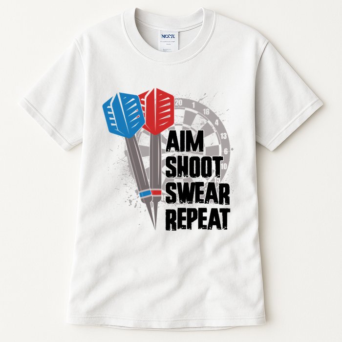 Aim Shoot Swear Repeat Dart Game Tall T-Shirt