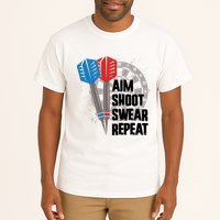 Aim Shoot Swear Repeat Dart Game Tall T-Shirt