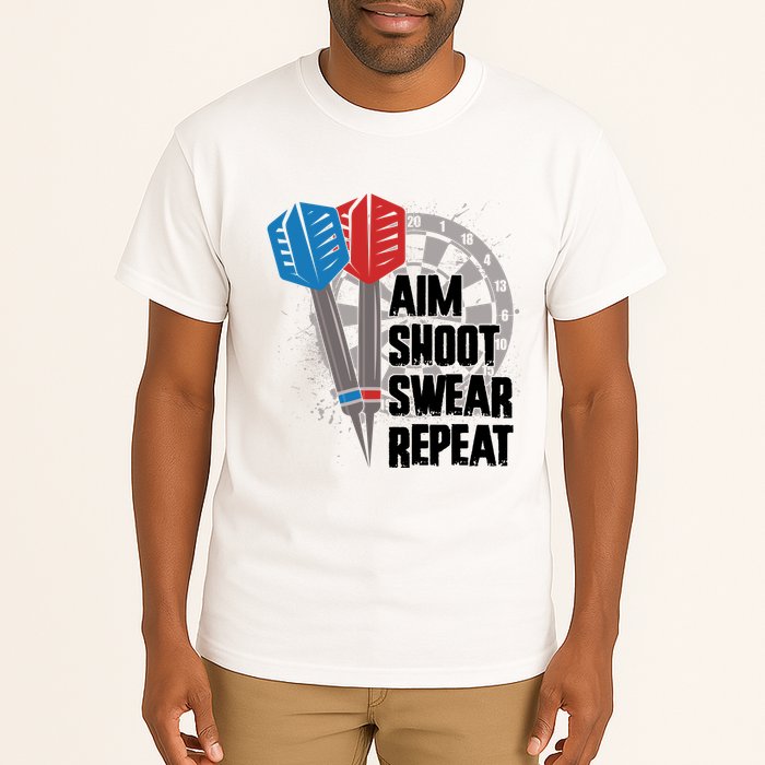 Aim Shoot Swear Repeat Dart Game Tall T-Shirt