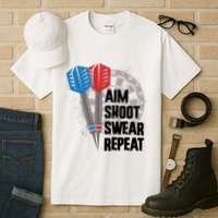 Aim Shoot Swear Repeat Dart Game Tall T-Shirt