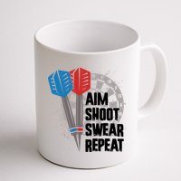 Aim Shoot Swear Repeat Dart Game Mug