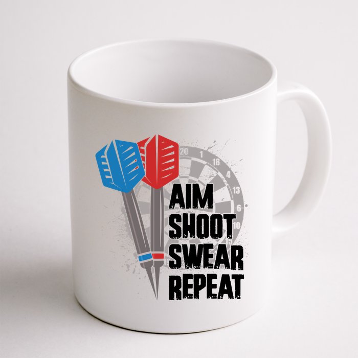 Aim Shoot Swear Repeat Dart Game Mug