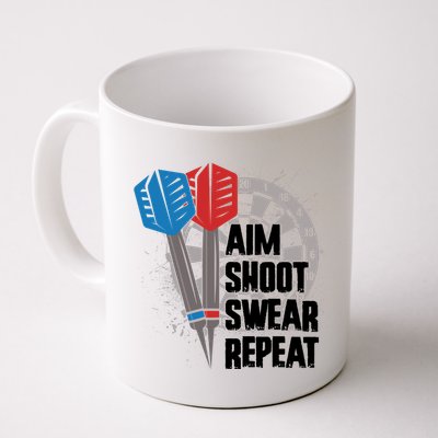 Aim Shoot Swear Repeat Dart Game Mug