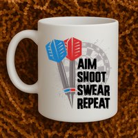 Aim Shoot Swear Repeat Dart Game Mug