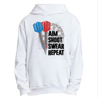 Aim Shoot Swear Repeat Dart Game Urban Pullover Hoodie